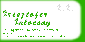 krisztofer kalocsay business card